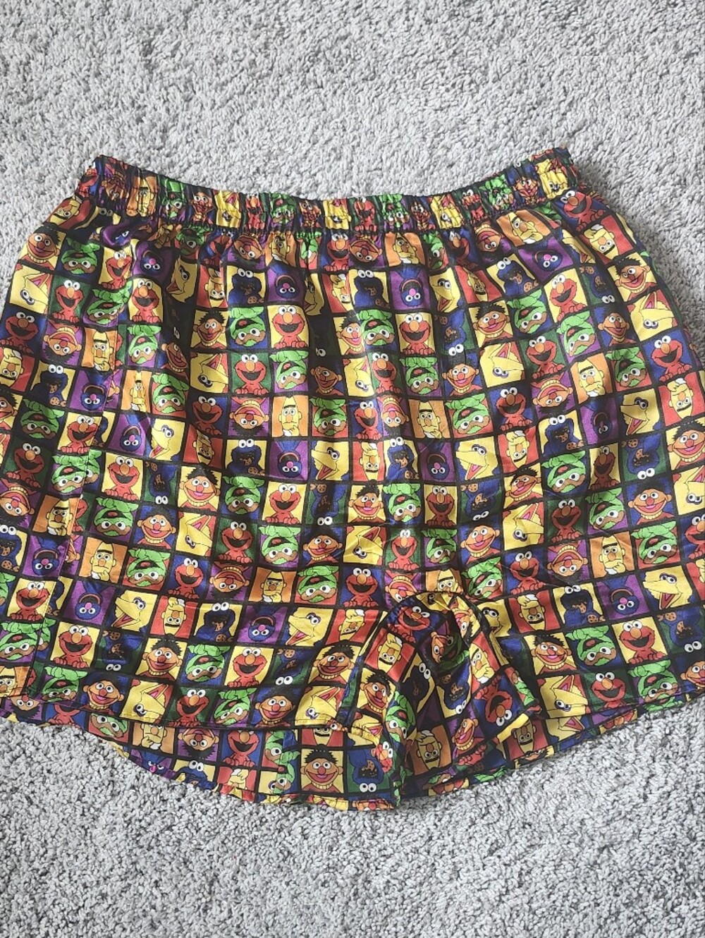 Sesame Street 100% Silk Pajama Shorts Size XL Multicolor Unisex Kids